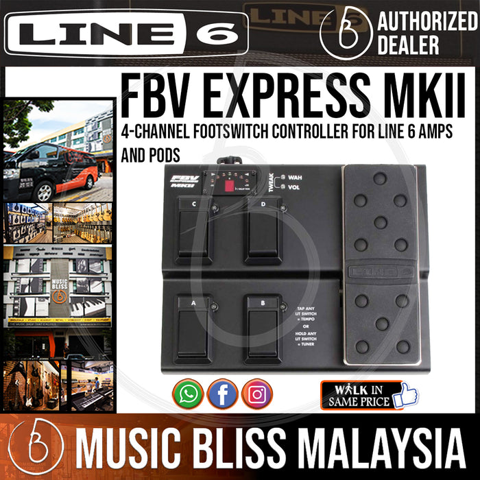 Line 6 FBV Express MkII 4-channel Footswitch Controller (LINE6) - Music Bliss Malaysia