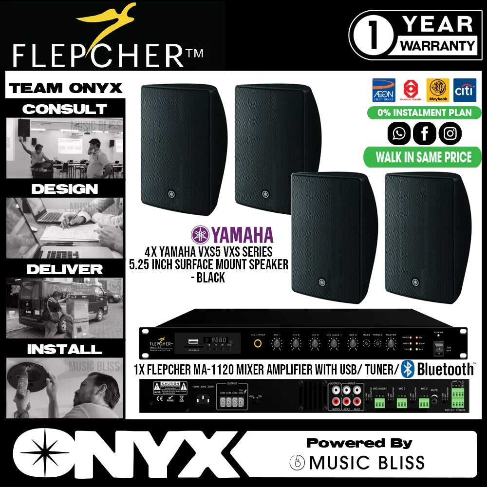 Background Music PA System Flepcher MA-1120 Mixer Amplifier with