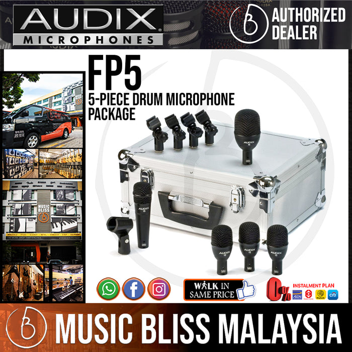Audix FP5 5-piece Drum Microphone Package (FP-5) - Music Bliss Malaysia