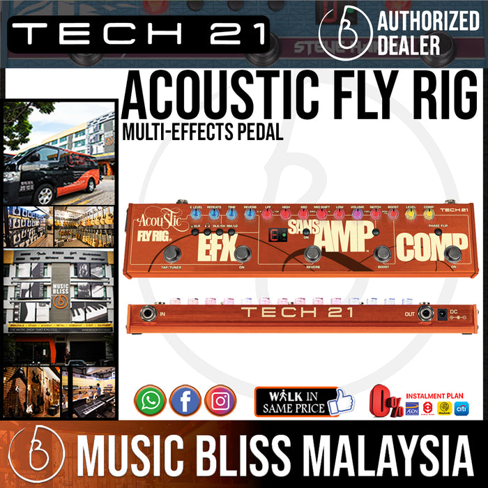 Tech 21 Acoustic Fly Rig Multi-Effects Pedal (AcousticFlyRig) *CMCO Promotion* - Music Bliss Malaysia
