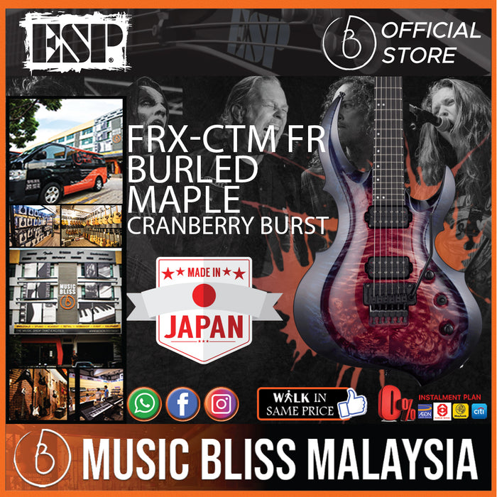 ESP FRX-CTM FR Burled Maple - Cranberry Burst (FRXCTMFRBM) - Music Bliss Malaysia