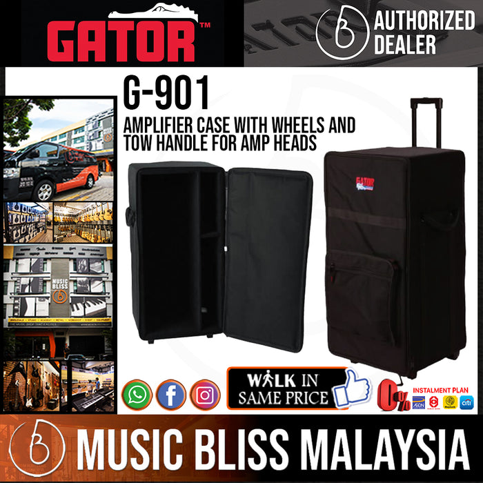 Gator G901 Amplifier Case with Wheels and Tow Handle for Amp Heads