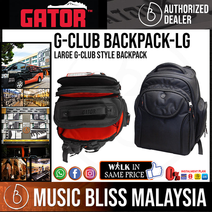 Gator G-CLUB BACKPACK-LG Large G-CLUB Style Backpack - Music Bliss Malaysia