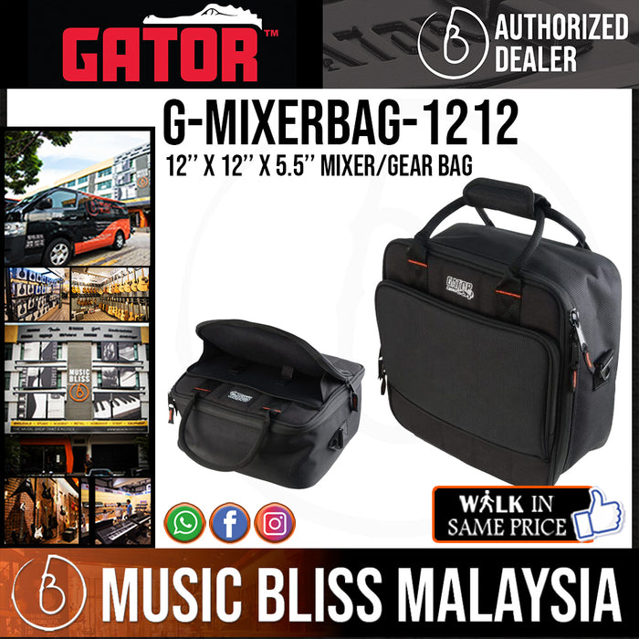 Gator G-MIXERBAG-1212 Mixer Bag fits Behringer Xenyx 1002USB, 1202USB & Yamaha MG10 - Music Bliss Malaysia