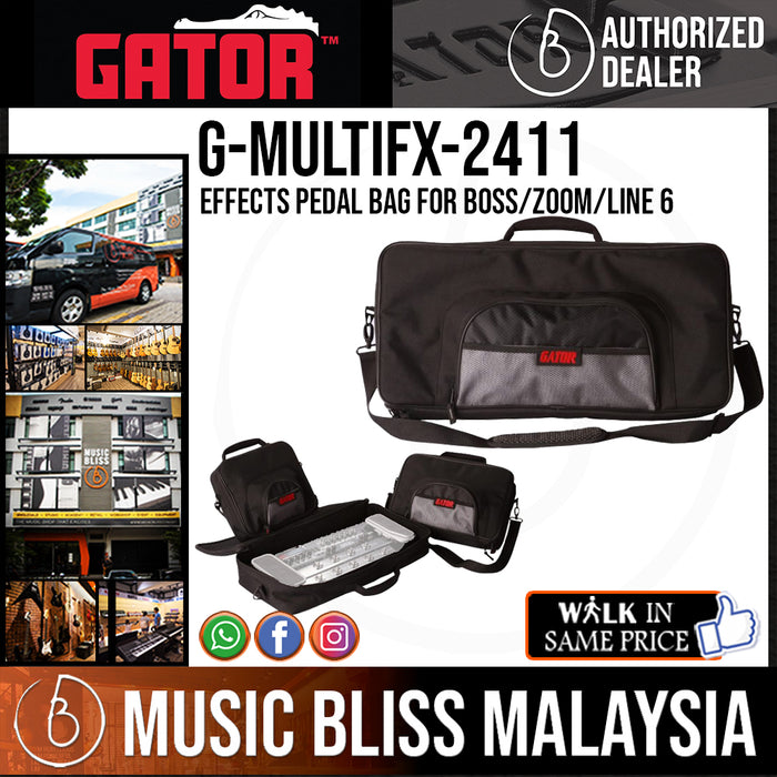 Gator G-MULTIFX-2411 Effects Pedal Bag for BOSS/ZOOM/LINE 6 - Music Bliss Malaysia