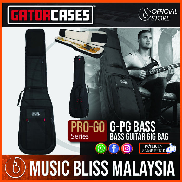 Gator G-PG BASS ProGo Ultimate Gig Bag for Bass Guitar (GPGBASS) - Music Bliss Malaysia