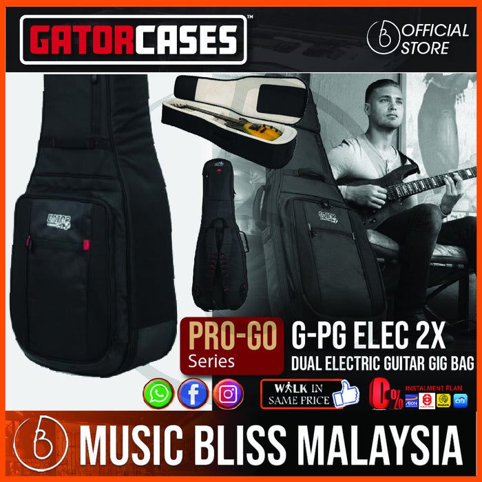 Gator G-PG ELEC 2X ProGo Ultimate Gig Bag for 2 Electric Guitars (GPGELEC2X) - Music Bliss Malaysia