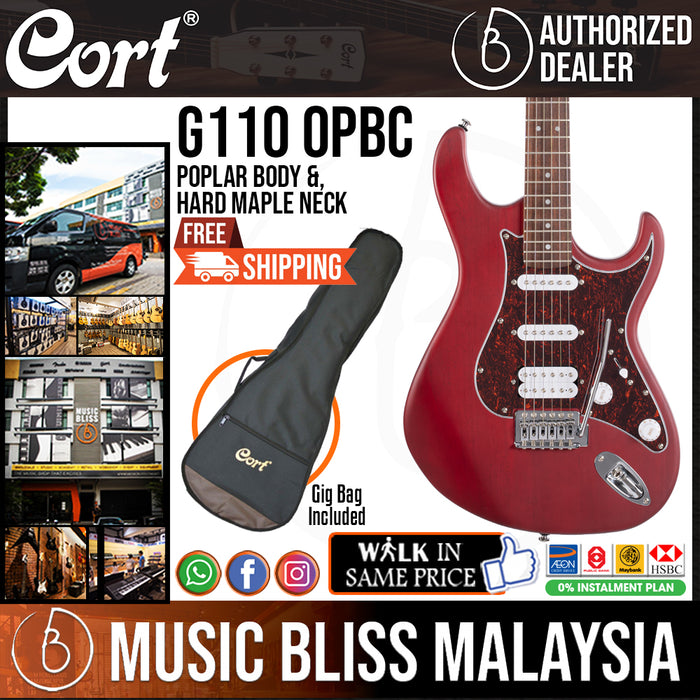 Cort G110 Electric Guitar with Bag - Open Pore Black Cherry - Music Bliss Malaysia