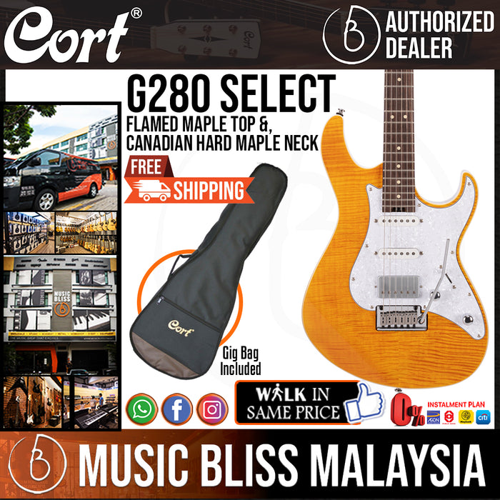 Cort G 280 Select Electric Guitar with Bag Amber Music Bliss