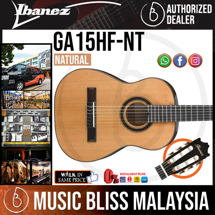 Ibanez GA15 Half-Size Classical Guitar - Natural (GA15HF-NT / GA15-HF) - Music Bliss Malaysia