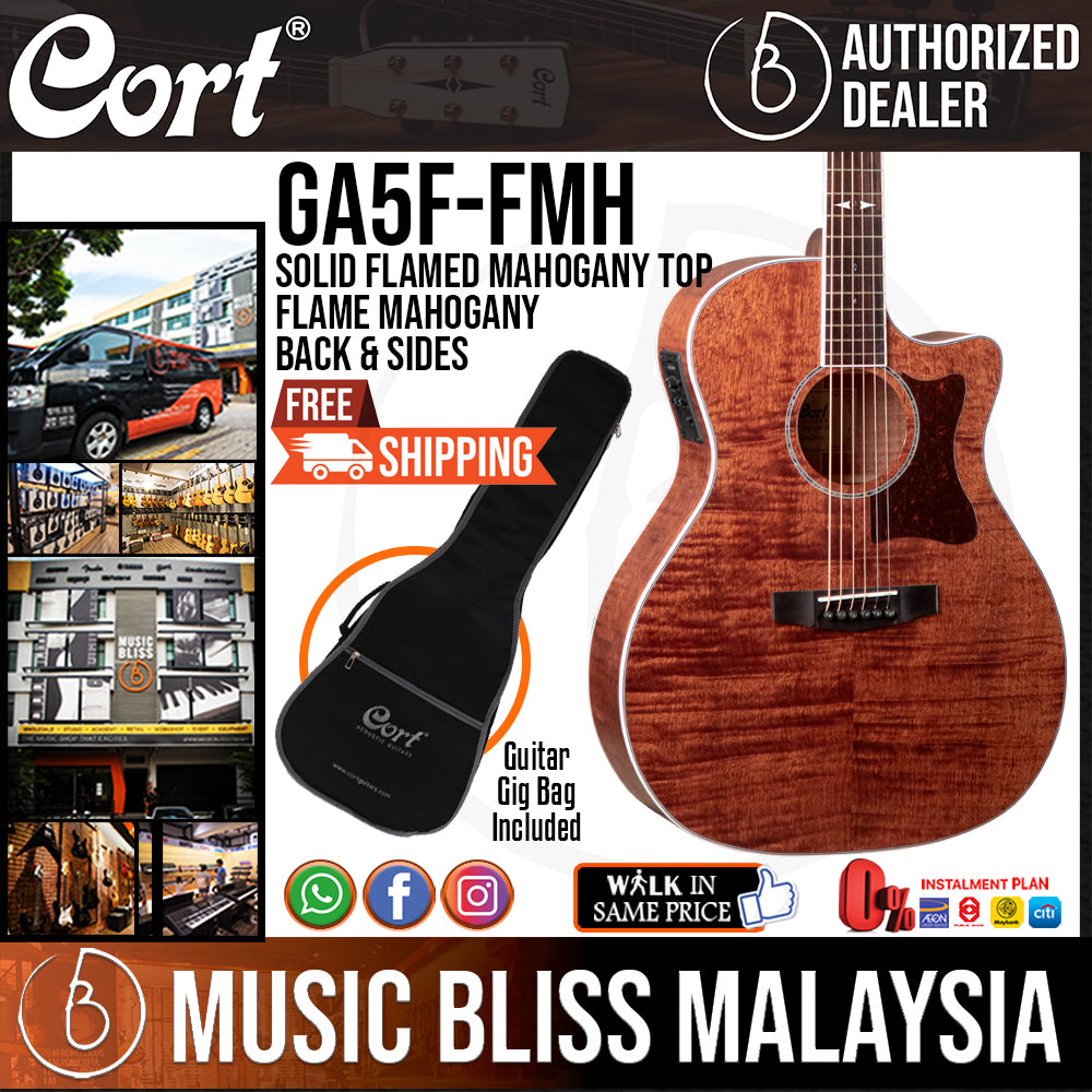 Cort Grand Regal GA5F-FMH Acoustic Guitar with Bag | Music Bliss Malaysia