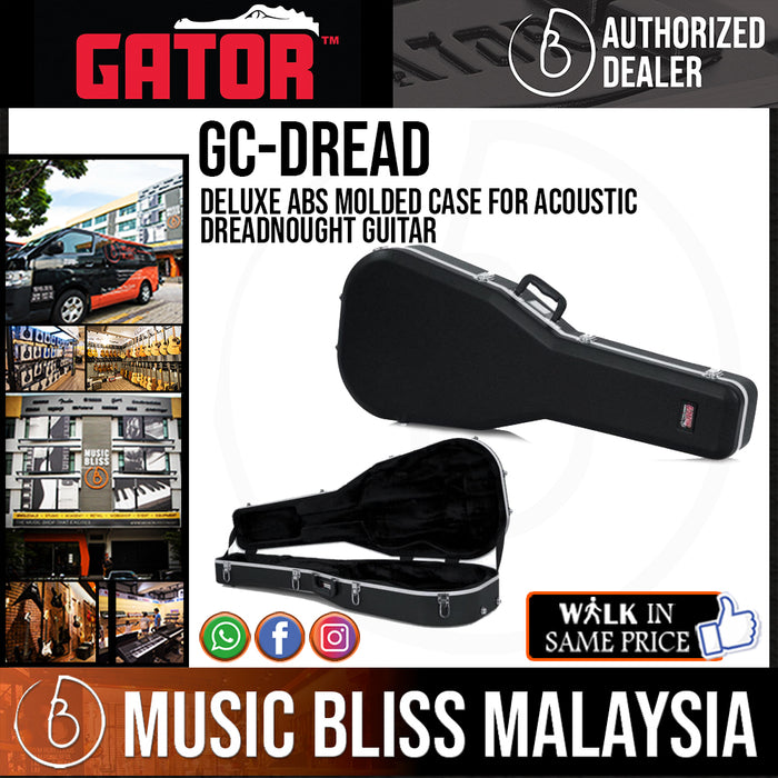 Gator GC-DREAD Deluxe ABS Molded Case for Acoustic Dreadnought Guitar - Music Bliss Malaysia