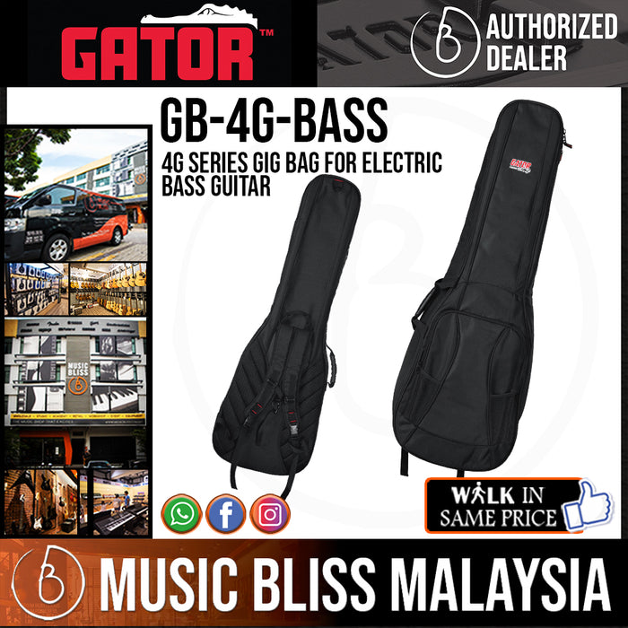 Gator GB-4G Bass 4G Series Gig Bag for Electric Bass Guitar - Music Bliss Malaysia