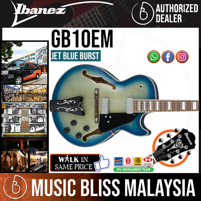 Ibanez George Benson Signature GB10EM - Jet Blue Burst - Music Bliss Malaysia
