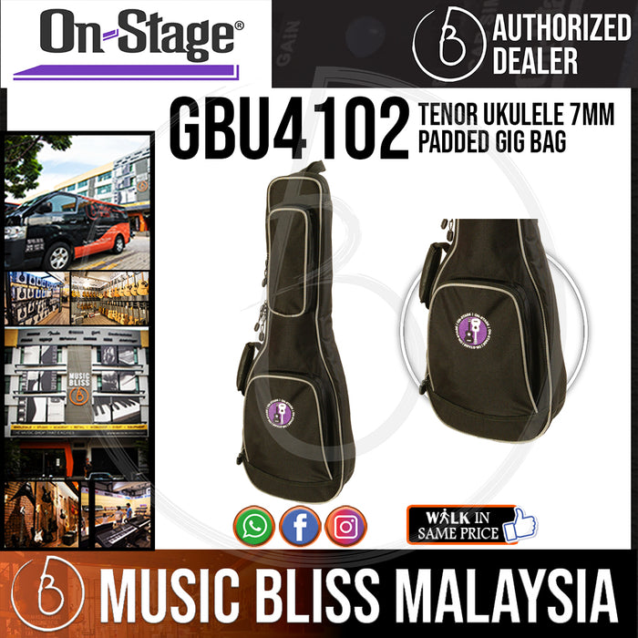 On-Stage GBU4102 Tenor Ukulele 7mm Padded Gig Bag (OSS GBU4102) - Music Bliss Malaysia