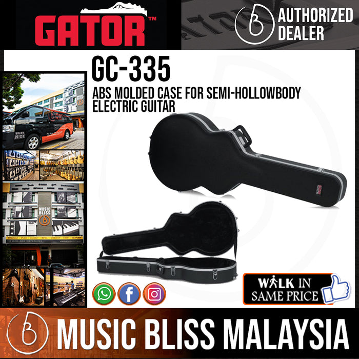 Gator GC335 Deluxe ABS Molded Case for Semi-hollowbody Electric Guitar [Epiphone, Gibson, Ibanez] - Music Bliss Malaysia