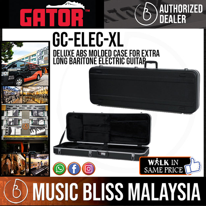 Gator GC-ELEC-XL Deluxe ABS Molded Case for Extra Long Baritone Electric Guitar - Music Bliss Malaysia