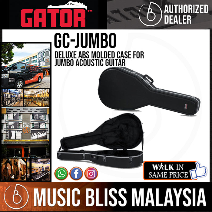 Gator GC-JUMBO Deluxe ABS Molded Case for Jumbo Acoustic Guitar - Music Bliss Malaysia