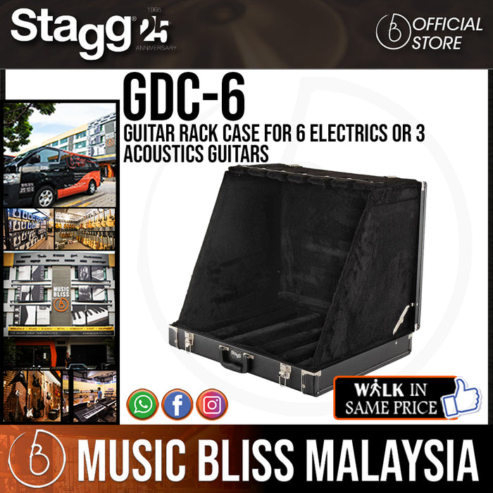 Stagg Guitar Rack Case for 6 Electrics or 3 Acoustics Guitars (GDC-6) - Music Bliss Malaysia