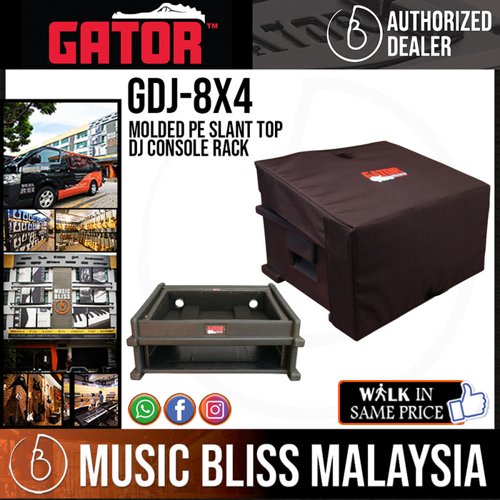 Gator GDJ-8X4 Molded PE Slant Top DJ Console Rack - Music Bliss Malaysia
