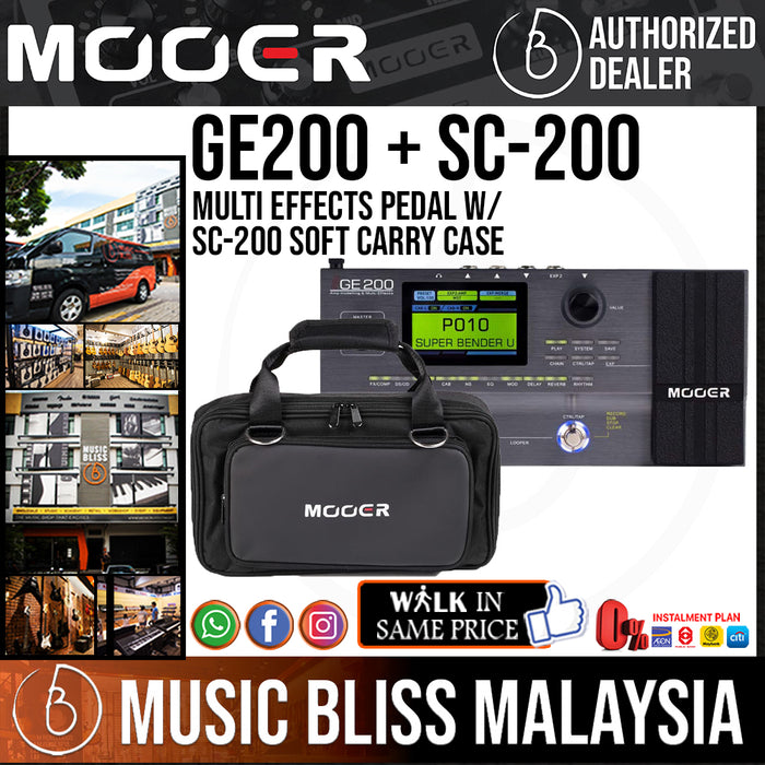 Mooer GE200 Multi Effects Pedal with SC-200 Soft Carry Case - Music Bliss Malaysia