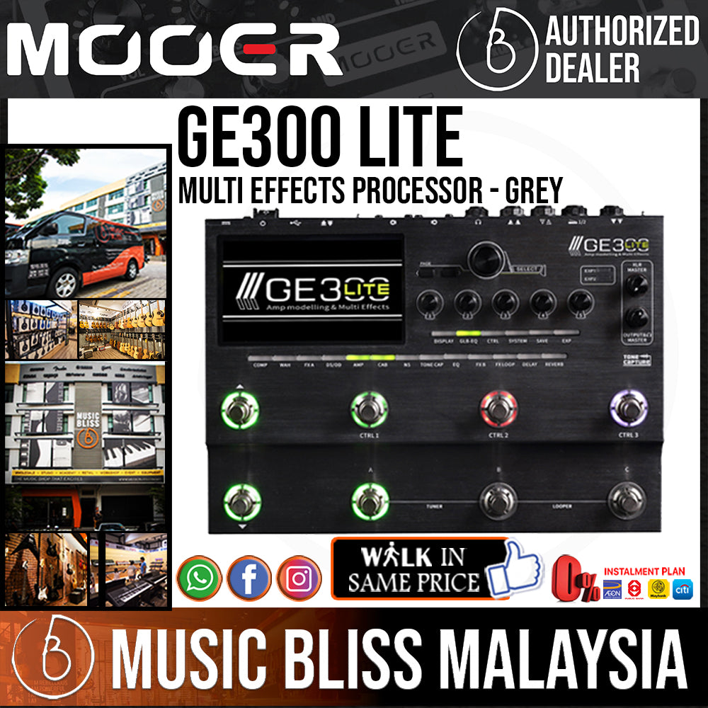 Mooer GE300 Lite Multi Effects Processor - Grey | Music Bliss Malaysia