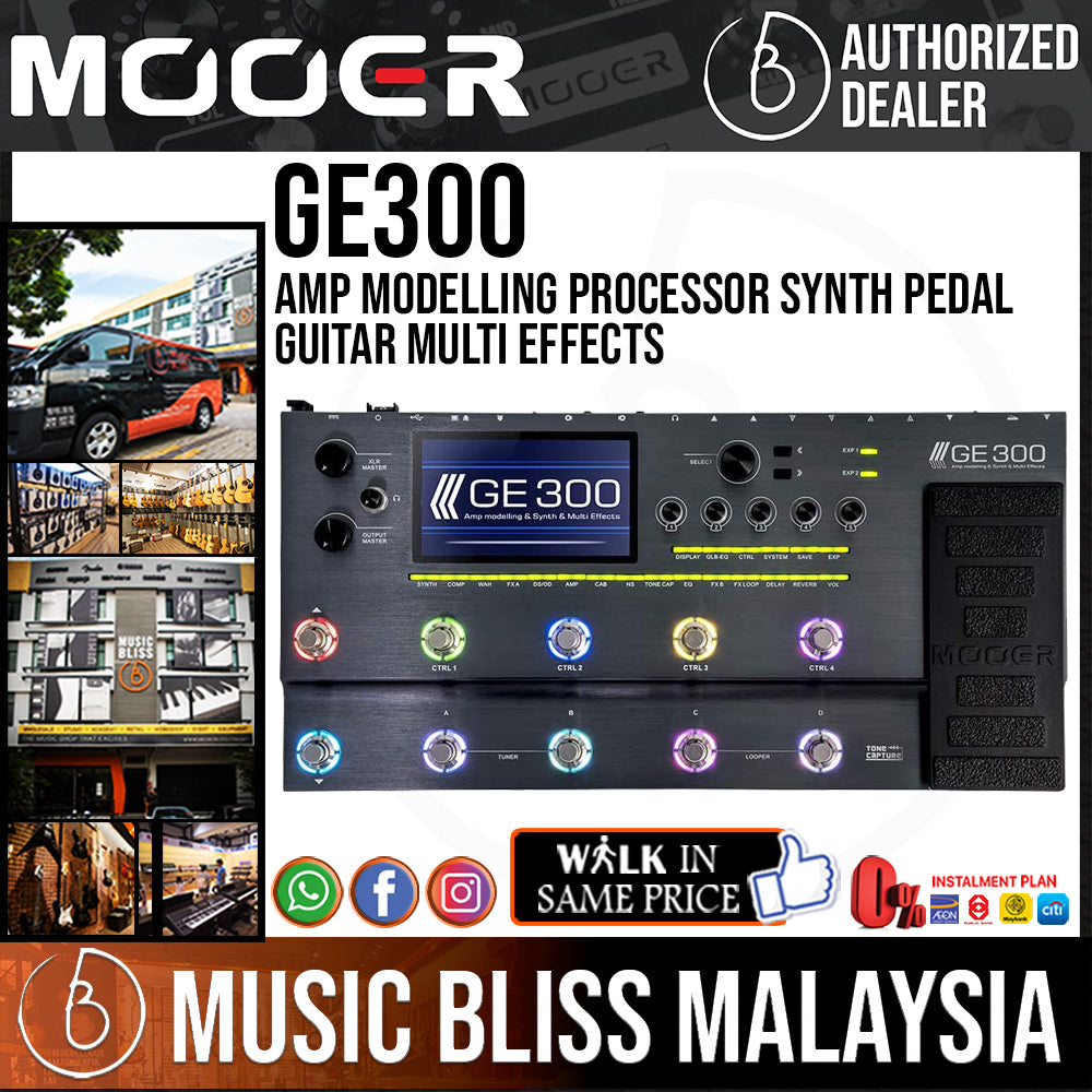 Guitar　Mooer　Modelling　GE300　Amp　Effects　Malaysia　Processor　Synth　Pedal　Multi　Music　Bliss