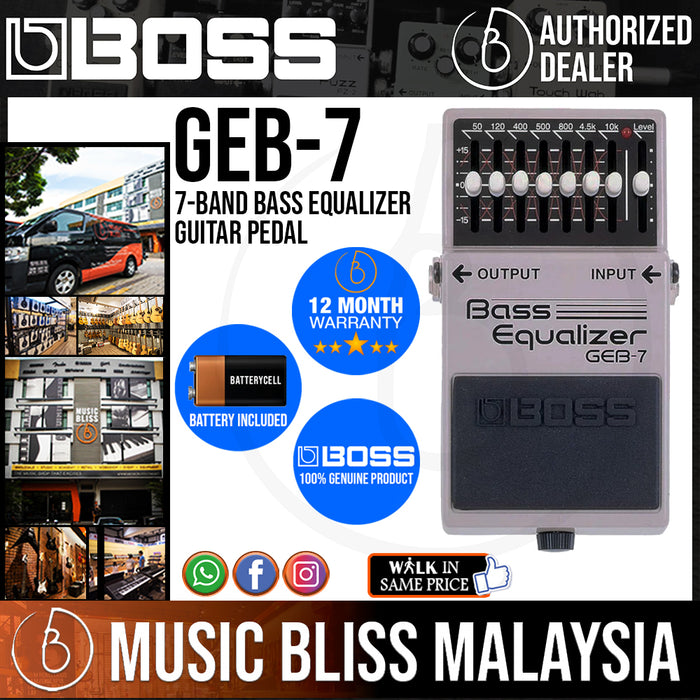 Boss GEB-7 7-band Bass Equalizer Guitar Pedal (GEB7) - Music Bliss Malaysia
