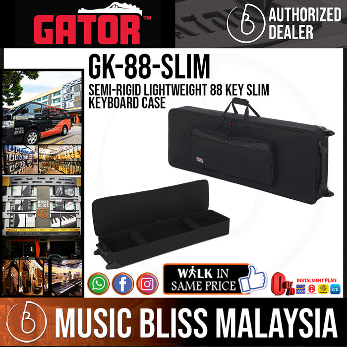 Gator GK-88-SLIM Semi-Rigid Lightweight 88 Key Slim Keyboard Case - Music Bliss Malaysia
