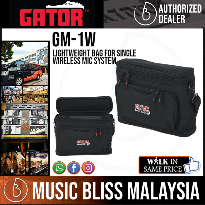 Gator GM-1W Lightweight Bag for Single Wireless Mic System - Music Bliss Malaysia