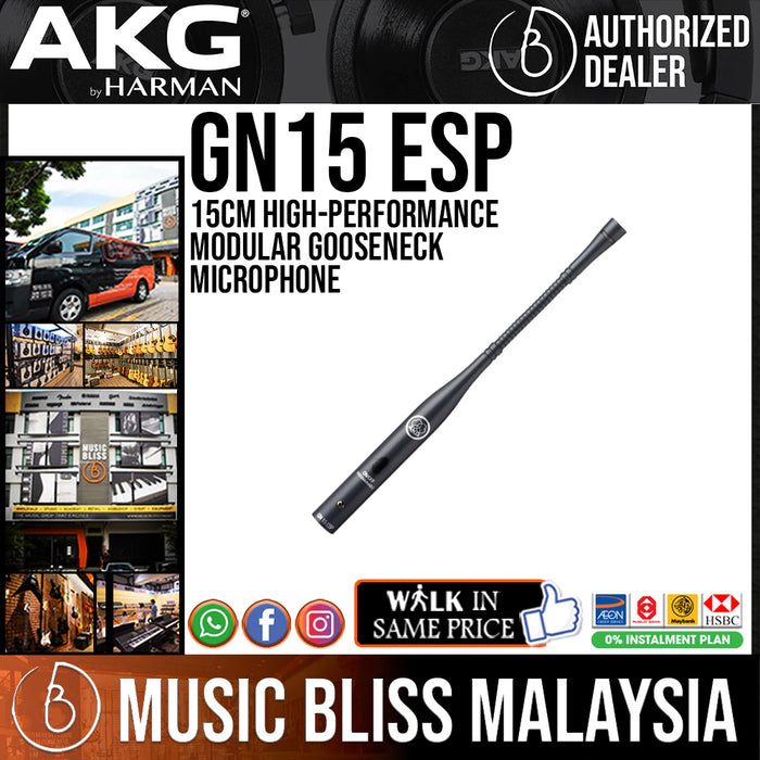 AKG GN15 ESP High-performance Modular Gooseneck Microphone, 15cm - Music Bliss Malaysia