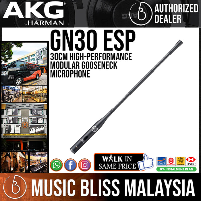 AKG GN30 ESP High-performance Modular Gooseneck Microphone, 30cm - Music Bliss Malaysia