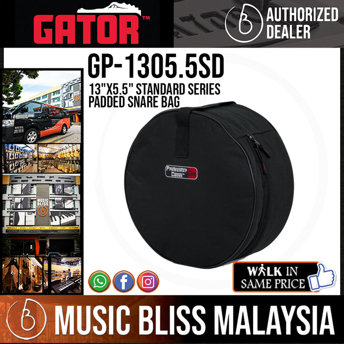 Gator GP-1305.5SD 13"x5.5" Standard Series Padded Snare Bag *Crazy Sales Promotion* - Music Bliss Malaysia