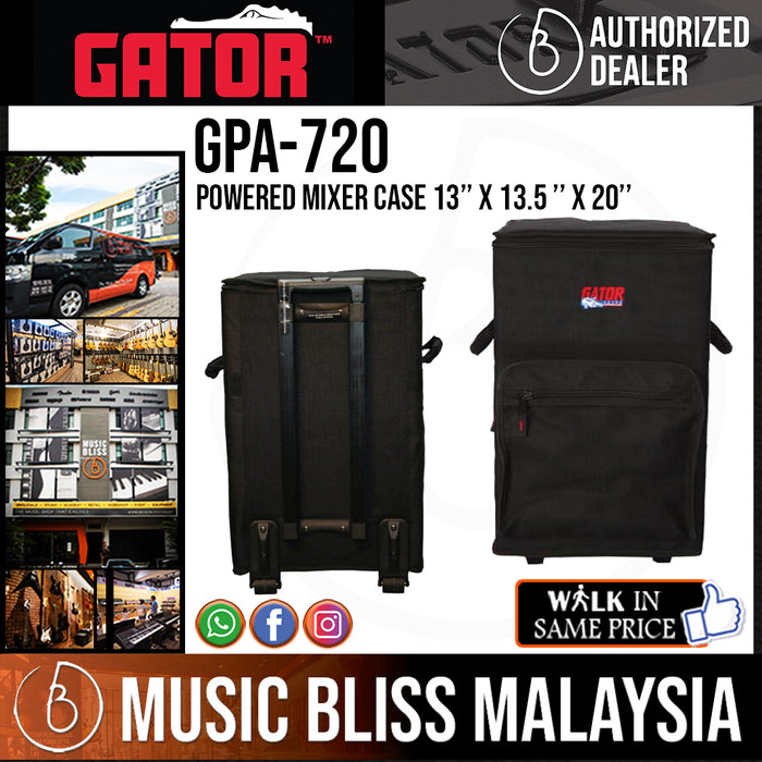 Gator GPA-720 Powered Mixer Case with Wheels and Tow Handle - Music Bliss Malaysia