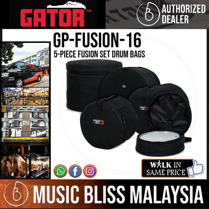Gator GP-FUSION16 5-piece Fusion Set Drum Bags - Music Bliss Malaysia