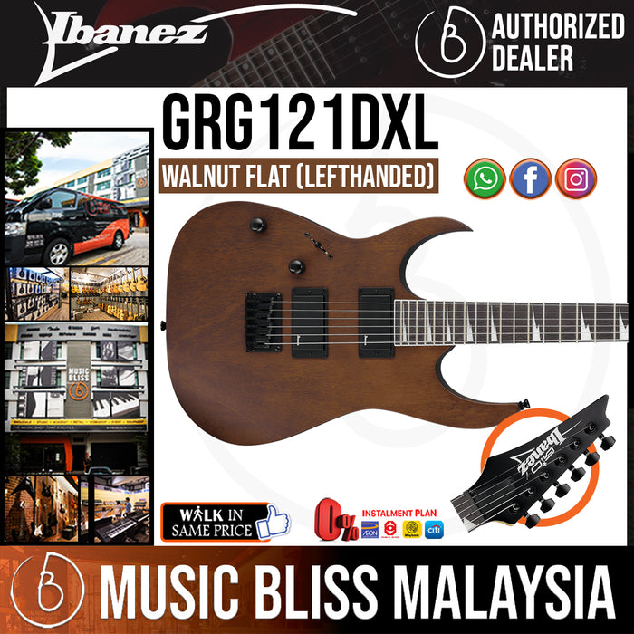 Ibanez GIO GRG121DXL Left-handed - Walnut Flat (GRG121DXL-WNF) - Music Bliss Malaysia