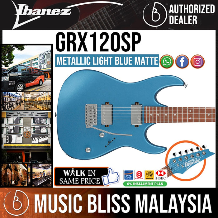 Ibanez GRX120SP Electric Guitar - Metallic Light Blue Matte - Music Bliss Malaysia