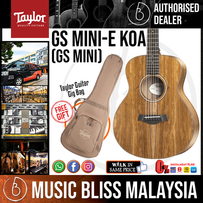 Taylor GS Mini-e Koa - Natural with Bag (GSMINI eKoa / GS Mini e Koa) *Crazy Sales Promotion* - Music Bliss Malaysia