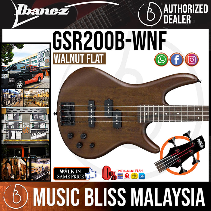 Ibanez Gio GSR200B - Walnut Flat (GSR200B-WNF) - Music Bliss Malaysia