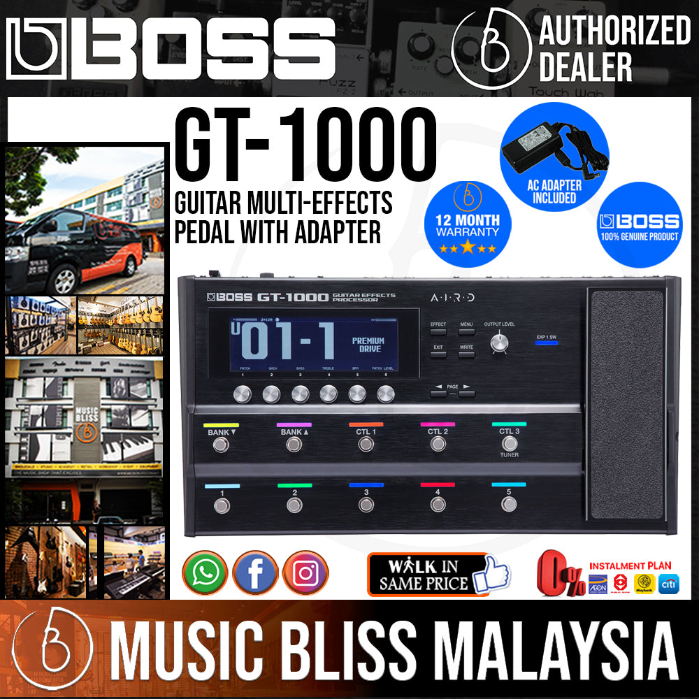 Boss GT-1000 Guitar Multi-Effects Pedal with Adapter Music Bliss Malaysia