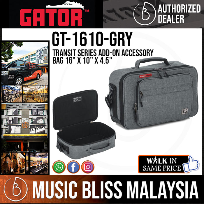 Gator Transit Series Add-On Accessory Bag 16″ x 10″ x 4.5″ - Music Bliss Malaysia