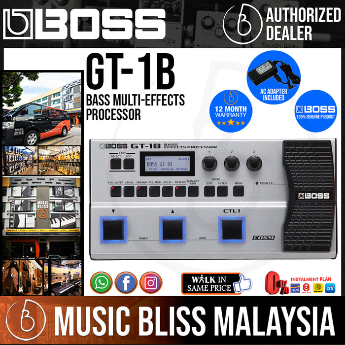 Boss GT-1B Bass Multi-effects Processor with Original Boss Adapter (GT1B) - Music Bliss Malaysia