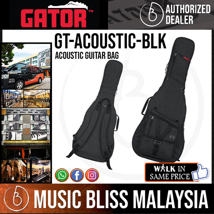 Gator Transit Series Acoustic Guitar Bag - Charcoal - Music Bliss Malaysia