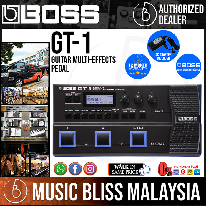 Boss GT-1 Guitar Multi-Effects Pedal with Original Adapter (GT1) - Music Bliss Malaysia