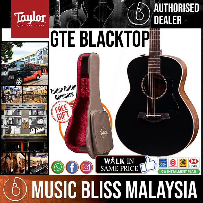 Taylor GTe Grand Theater Acoustic-electric Guitar - Blacktop *Special Store Promo* - Music Bliss Malaysia