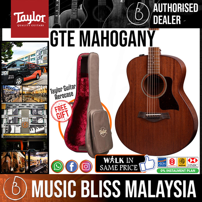 Taylor GTe Mahogany Grand Theater Acoustic-electric Guitar - Natural *Special Store Promo* - Music Bliss Malaysia