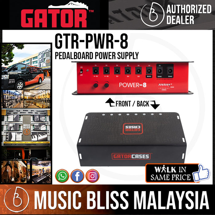 Gator GTR-PWR-8 Pedalboard Power Supply (GTRPWR8) - Music Bliss Malaysia
