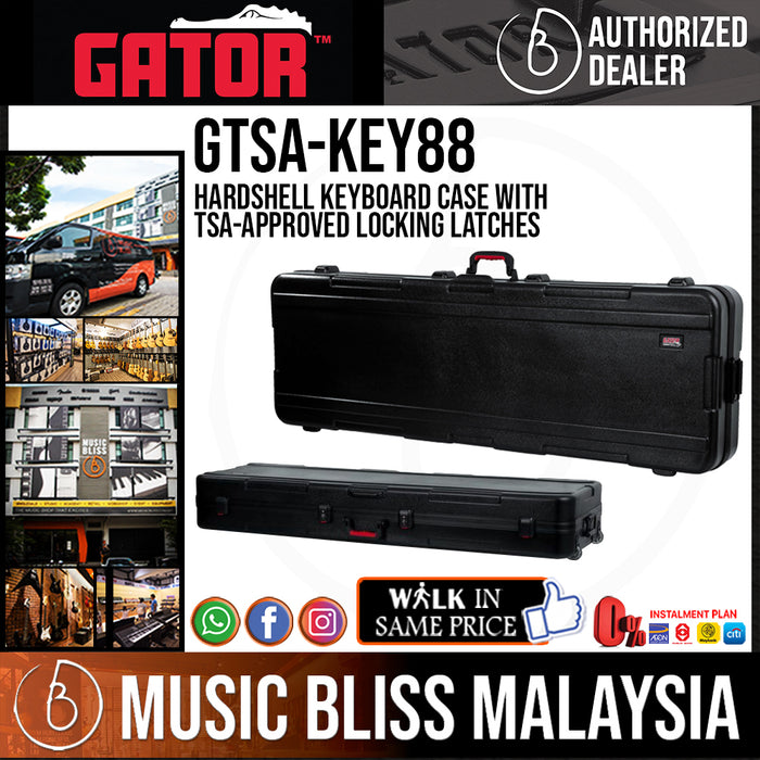 Gator GTSA-KEY88 Hardshell Keyboard Case with TSA-approved Locking Latches - Music Bliss Malaysia