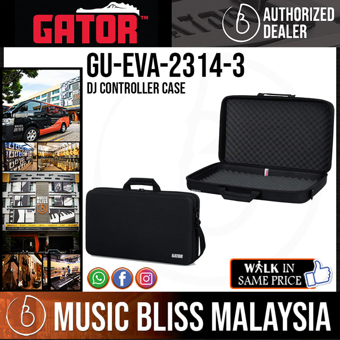 Gator GU-EVA-2314-3 DJ Controller Case Fits Pioneer DDJ-SB/SB2/RB, Numark NV & Gear up to 23"x14x"3" - Music Bliss Malaysia