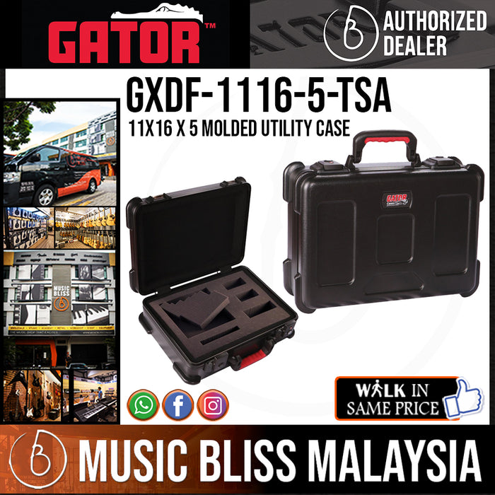 Gator GXDF-1116-5-TSA 11x16 x 5 Molded Utility Case - Music Bliss Malaysia